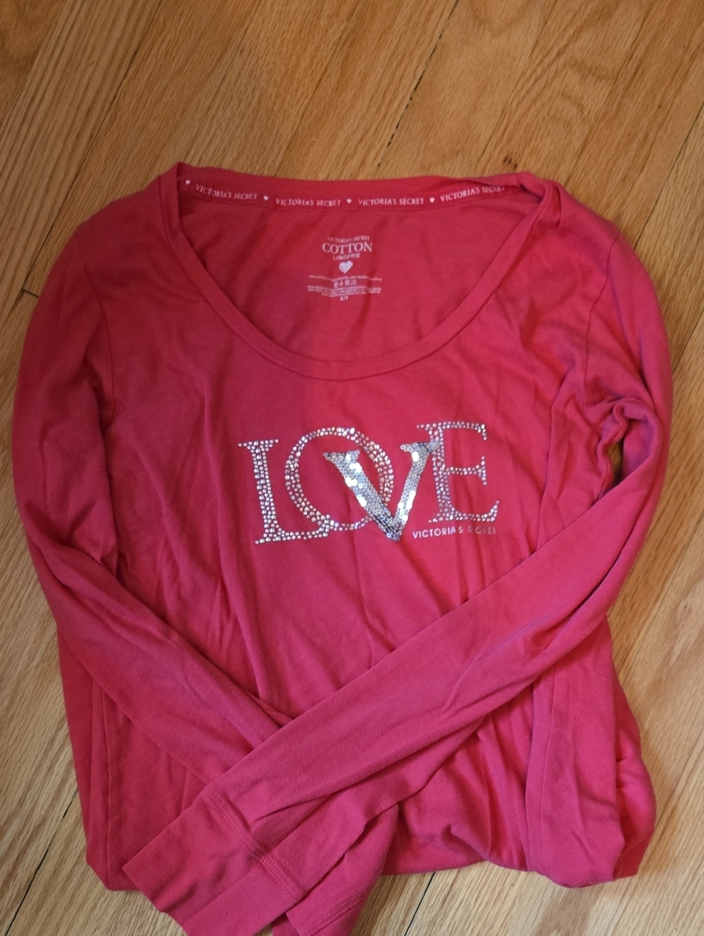 Victoria's Secret Pink Cotton Lingerie Tee Dress with Heart Logo